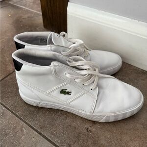 Lacoste White and Black High-Top Sneakers